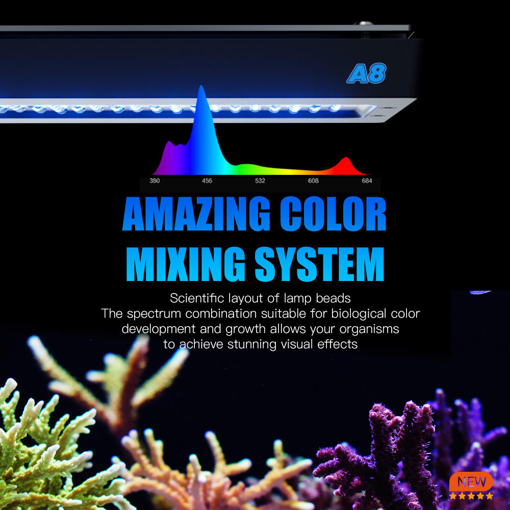 A8 Pro II Max 240W 8 canais CR - Marine Aquarium Led Lights avaliação e preço